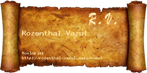 Rozenthal Vazul névjegykártya